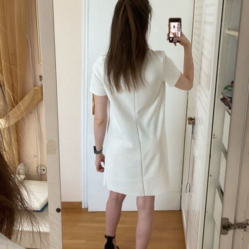 Zara cream mini dress with snake print, like new, size S