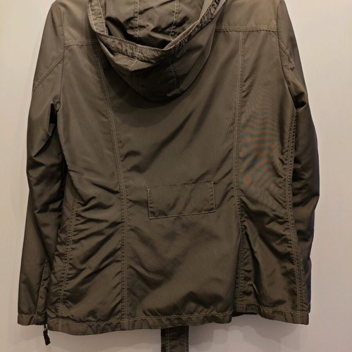 Zara windbreaker jacket used, green, with belt