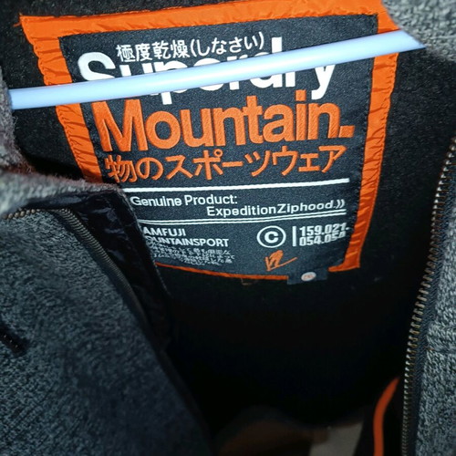 Superdry Mountain Zip Hood Fleece jacket like new, grey, XXL