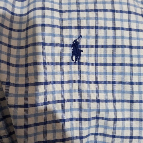 Ralph Lauren Medium shirt, stretch fit Oxford, white and blue