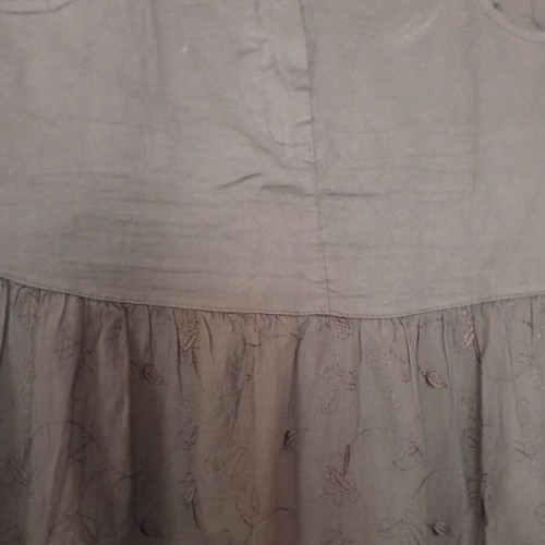 Brown long boho skirt used with embroidered details, size M