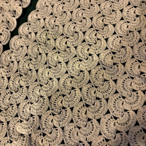 Handmade white set of table linens, very old design, new