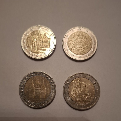German commemorative euro coins set of 4, like new