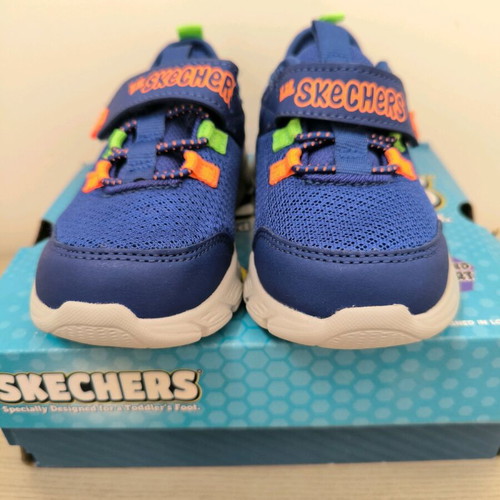 Skechers kids athletic shoes size 23 like new, blue orange