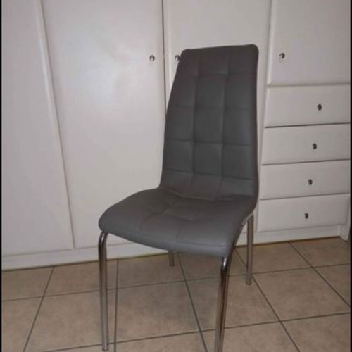 Dining chairs unused, gray leather, set of 4