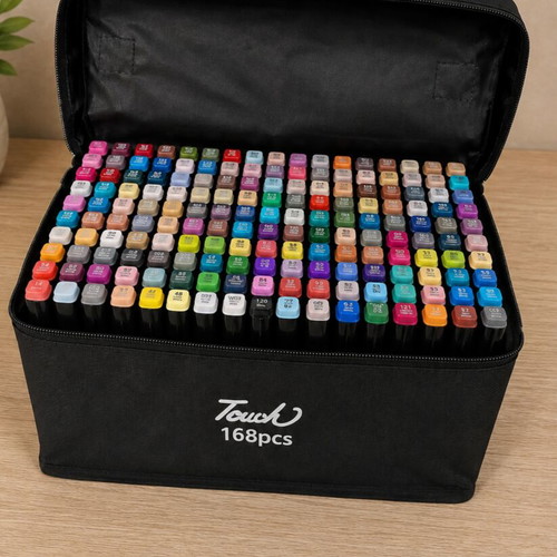 Touch Marker Set, 168 Colours with Storage Bag