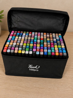 Touch Marker Set, 168 Colours with Storage Bag