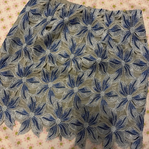 Shein short skirt with blue and grey floral design