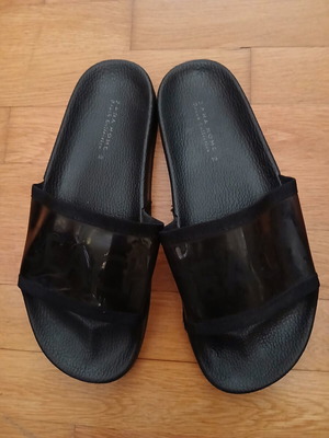 Zara γυναικείες παντόφλες μεταχειρισμένες, μαύρες, νούμερο 39, διαφανής φάσα
