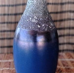 Blue vase with design
