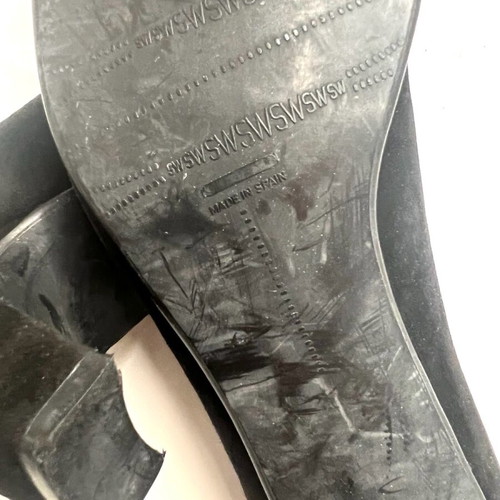 Stuart Weitzman black suede mid heels used