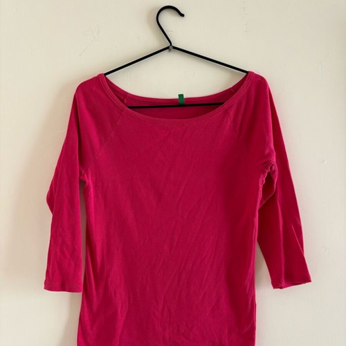 Benetton pink blouse used, size L, 100% cotton