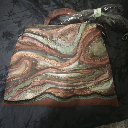 Anekke Shoulder Bag new, colorful with wooden handle