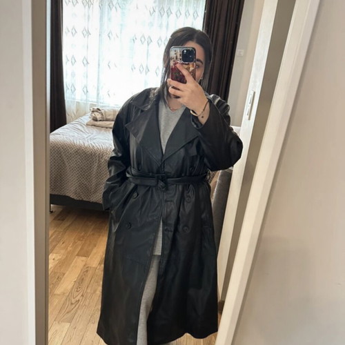 Bershka trench coat new, black, large