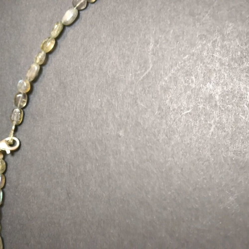 Handmade necklace with silver elements and labradorites like new, 65.5 cm