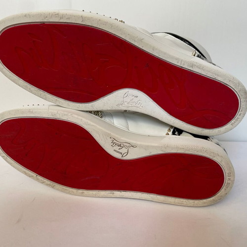 Christian Louboutin men's leather shoes used, sporty white, size 41