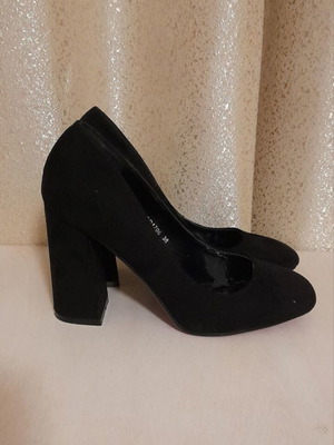 Γόβες DiCAPac μαύρες μεταχειρισμένες με χοντρό τακούνι 38