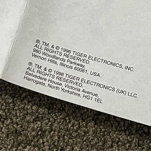 Tiger manual for Morphatrons Raptor like new