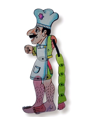 Karagiozis baker shadow theater figure new, height 68cm