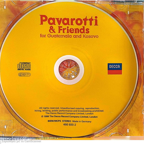 Pavarotti & Friends for Guatemala and Kosovo CD like new