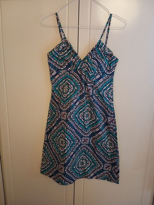 H&M cotton dress like new, blue and white, size S