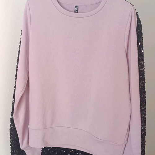 Pieces sweatshirt new, ash rose color, size XS