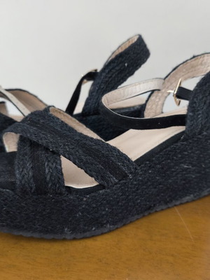 Vintage black espadrille platform sandals size 40 used