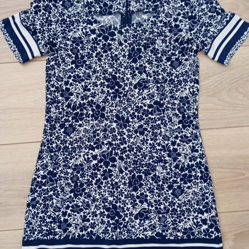 Dress size S 36 like new, white and blue