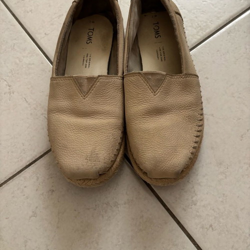 Toms leather espadrilles used, size 38, beige