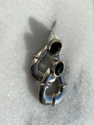 Earrings with hematite like new, teardrop shape