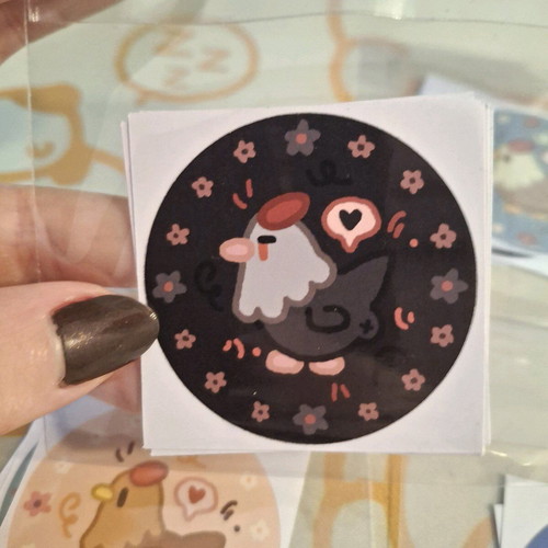 Stardew Valley round stickers new, pack of 5 with chicks