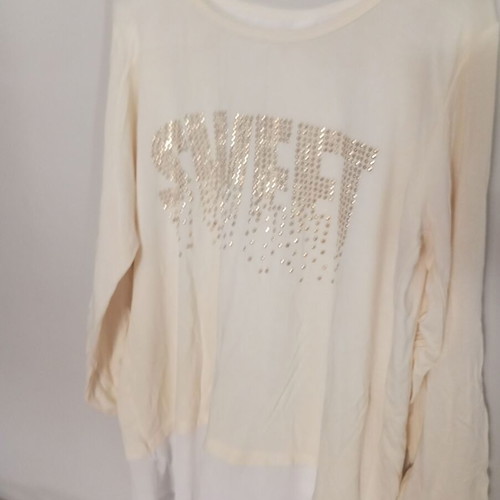 Women's blouse with rhinestone details and bow