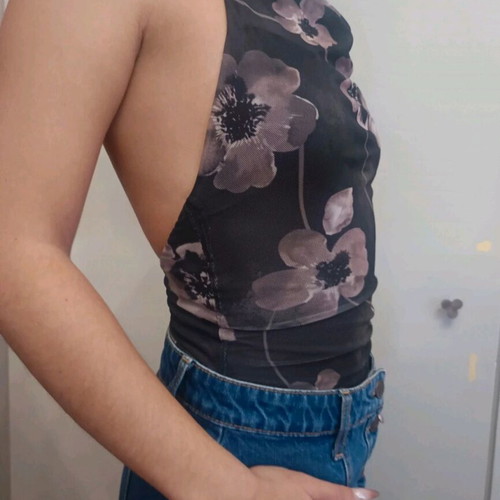 Halter floral bodysuit new, size XS