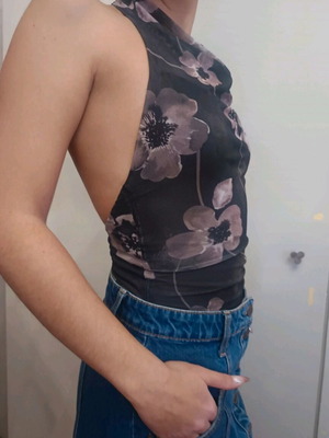 Halter floral bodysuit new, size XS