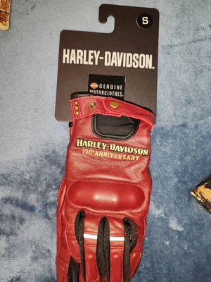 Harley-Davidson 120th Anniversary leather motorcycle gloves, size S