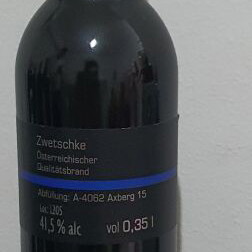 Hillinger Zwetschgen Brand 41.5vol 350ml new, sealed