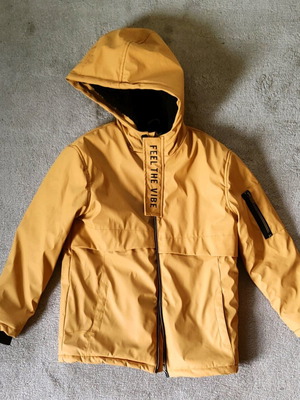 Orchestra kids jacket like new, waterproof, gold color, ages 9-11