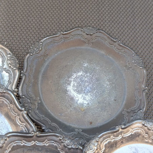 Old silver-plated coasters, set of 5