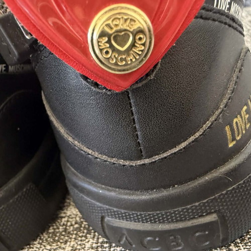 Love Moschino women's sneakers size 39 like new, black and gold