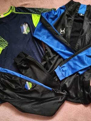 Football sportswear set used, jacket, shirt, pants, size 164-170