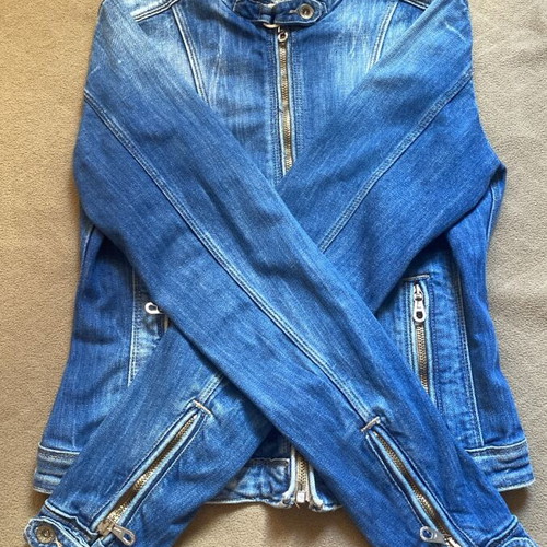 Salsa Life Zip Up Denim Jacket like new, blue, size medium fits small