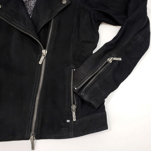 Hugo Boss Orange Jamela women's suede leather jacket used, size S-M, black