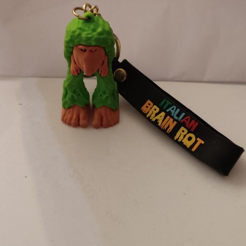 Brainrot Brr Brr Patapim Rubber Keychain like new, multicolor