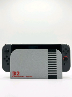 NES Style Front Plate за Nintendo Switch 2 Dock нов 3D Printed Retro Design