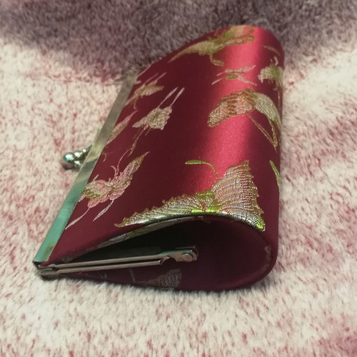 Chinese wallet vintage, like new, silk brocade fabric from the 90s