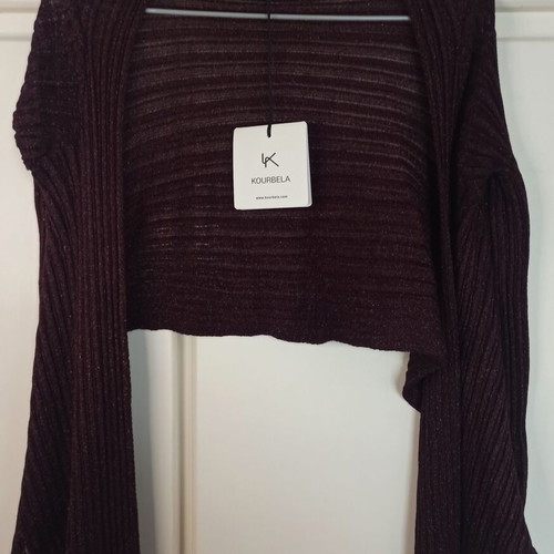 Ioanna Kourbela 2550 Dianalux Shimmering Water cardigan new vintage brown