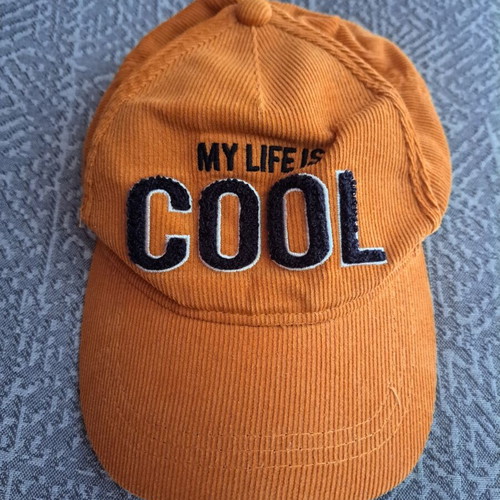 Orchestra Velour Corduroy Hat with Patch for Boys, Like New, Orange