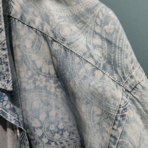 Denim Shirt with Pattern Used, Size M
