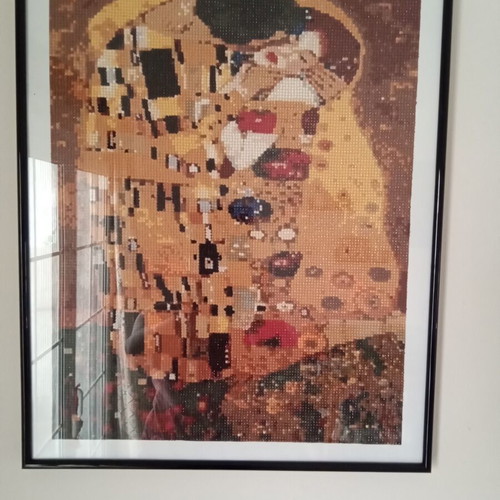 Mosaic framed art The Kiss by Van Klimt 40x50cm new