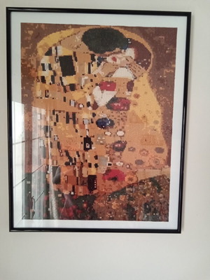 Mosaic framed art The Kiss by Van Klimt 40x50cm new